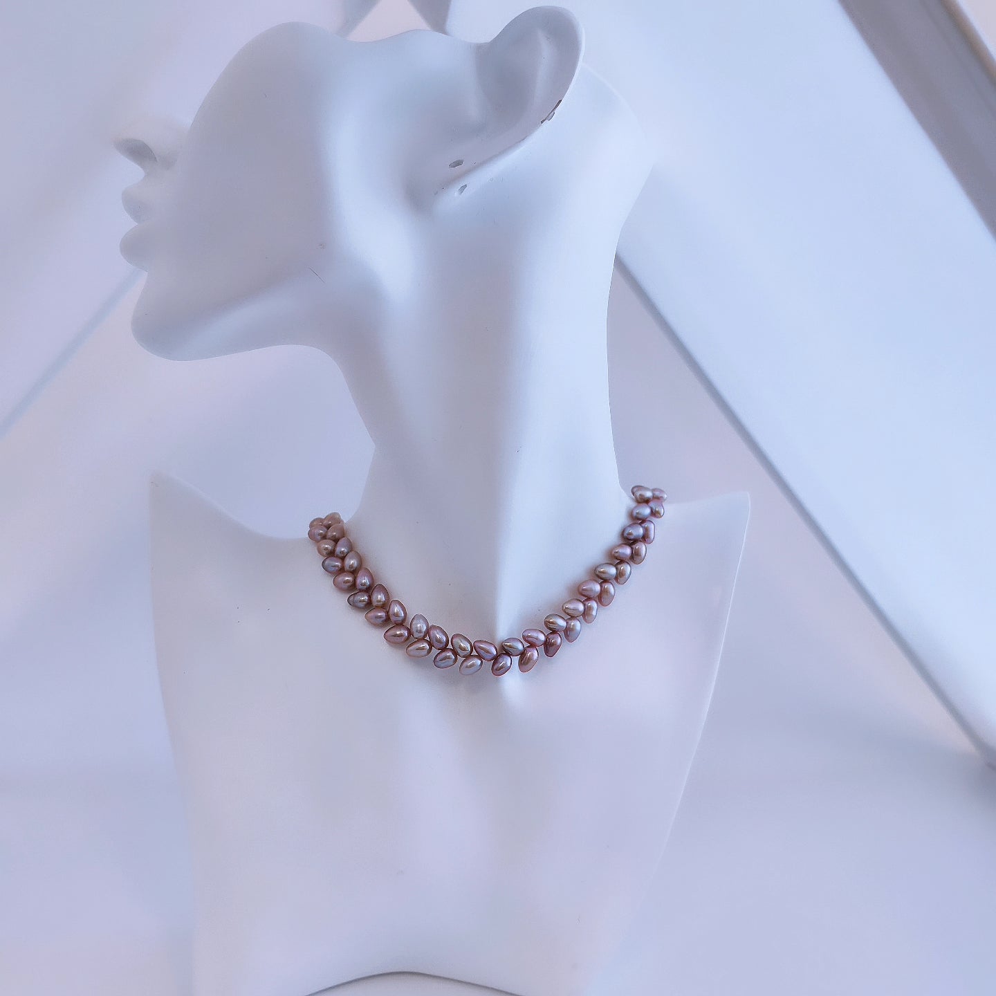 Wheat-like Purple Pearl Necklace