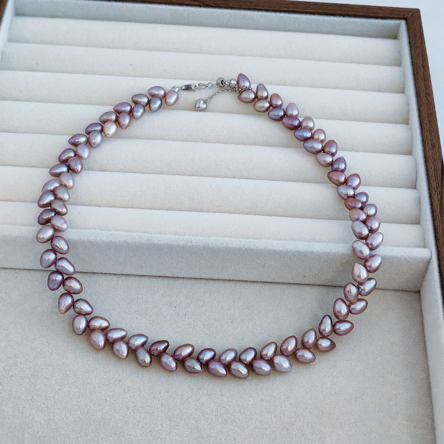 Wheat-like Purple Pearl Necklace