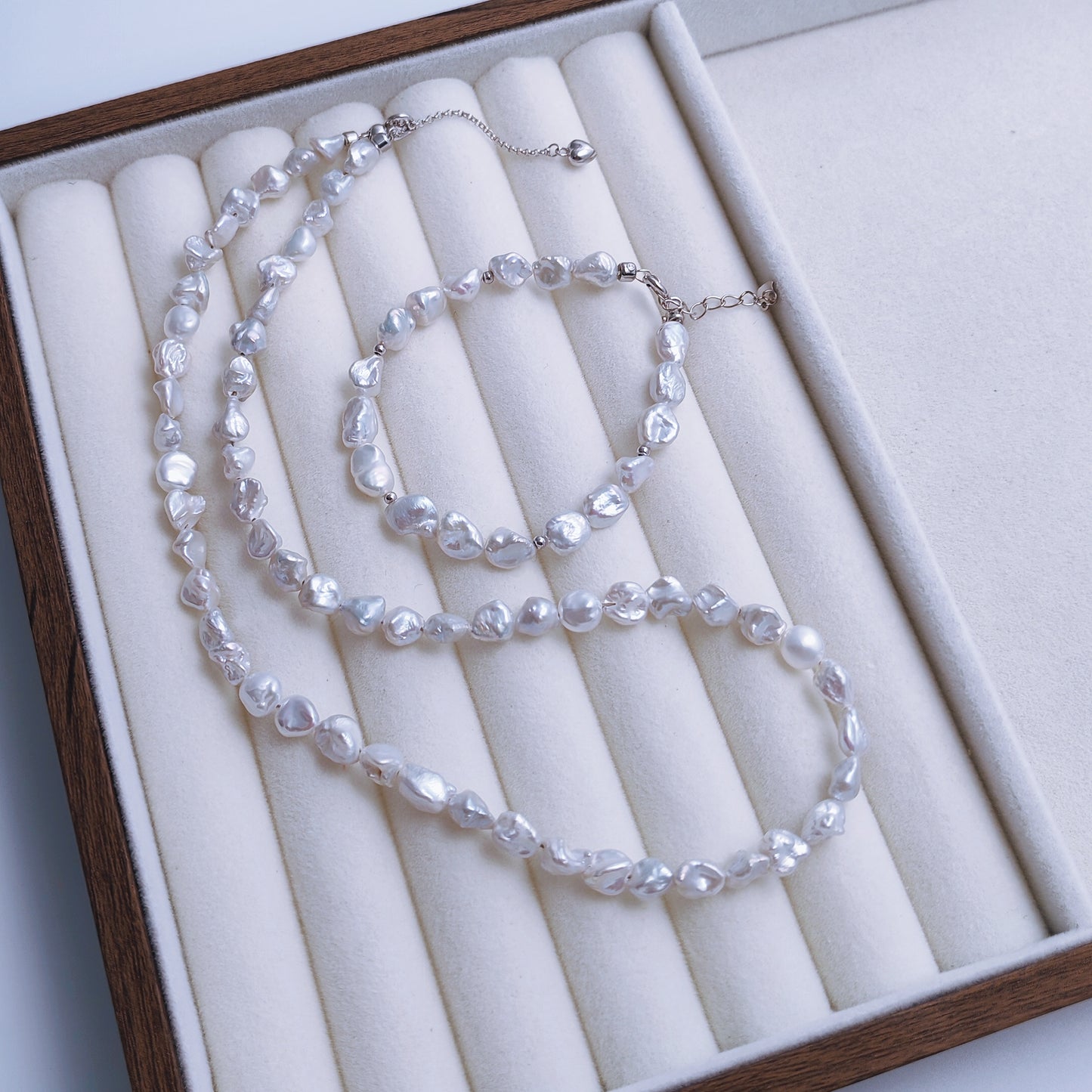 Light Blue Baroque Pearl Set