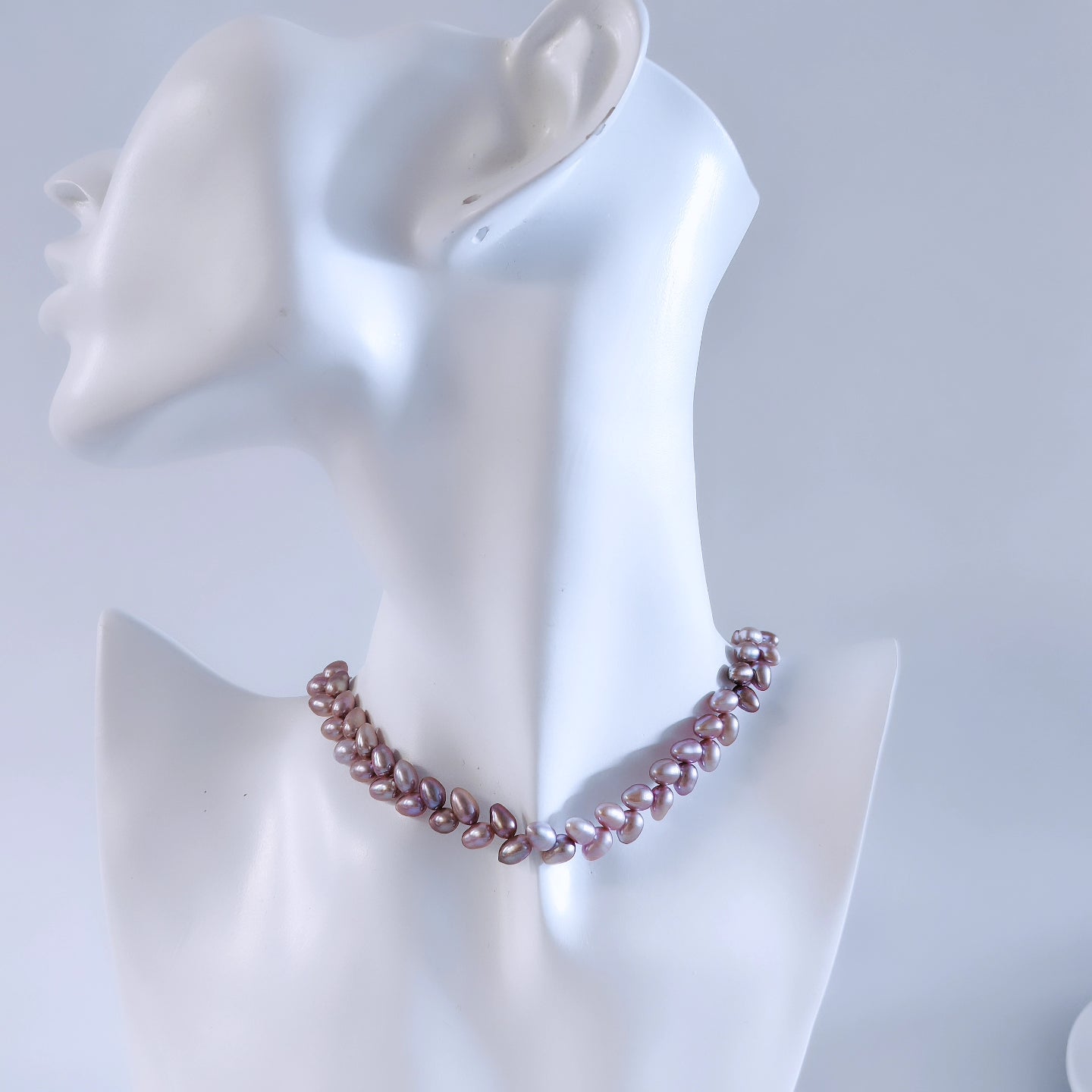 Wheat-like Purple Pearl Necklace