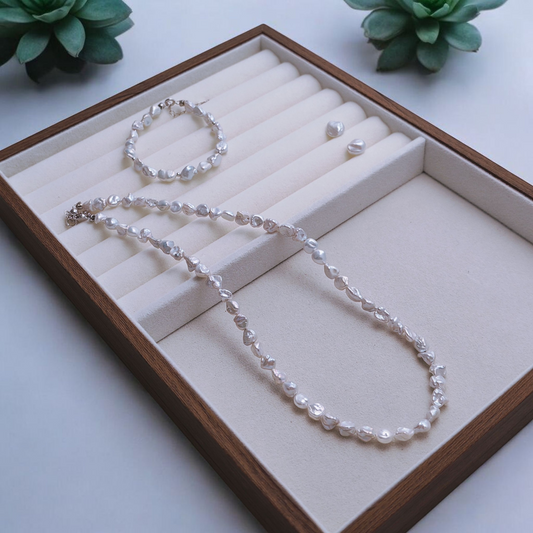 Light Blue Baroque Pearl Set